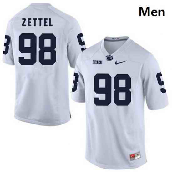 Men Penn State Nittany Lions 98 Anthony Zettel White College Football Jersey